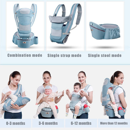 3-in-1 Ergonomic Baby Carrier with Storage Pouch – Soft Cotton Newborn to Toddler Carrier