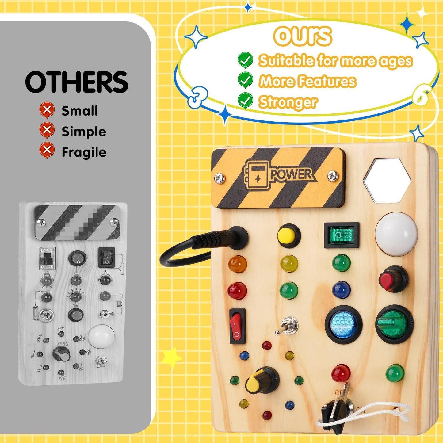 Montessori Toddler Busy Board – Creative Light-Up Educational Toy for Ages 1–6