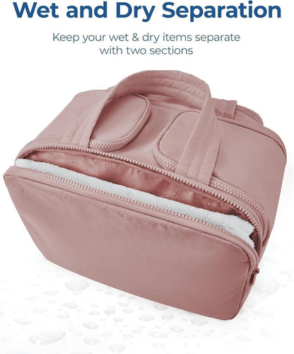 4-in-1 Puffy Toiletry Bag for Women – Large Travel Makeup & Skincare Organizer