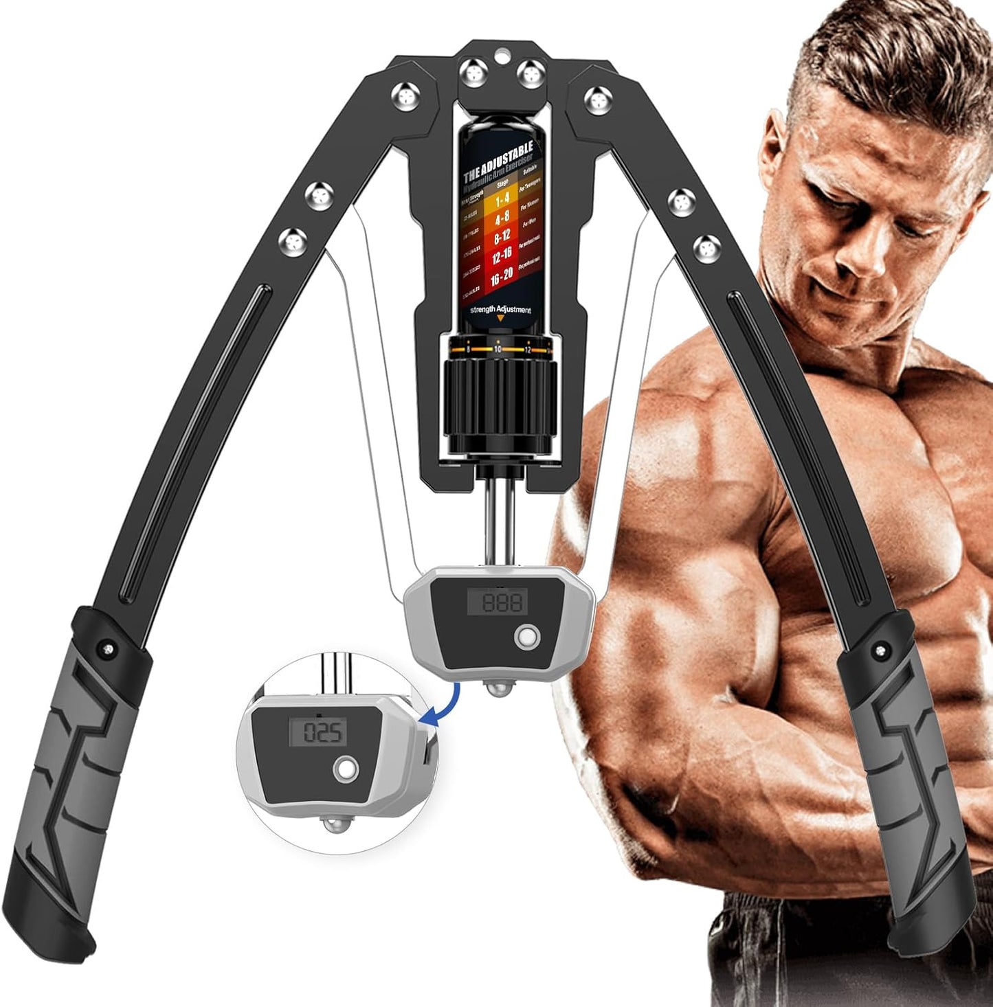 TwisterPro Adjustable Hydraulic Arm Exerciser – 10 to 200KG Upper Body Strength Trainer