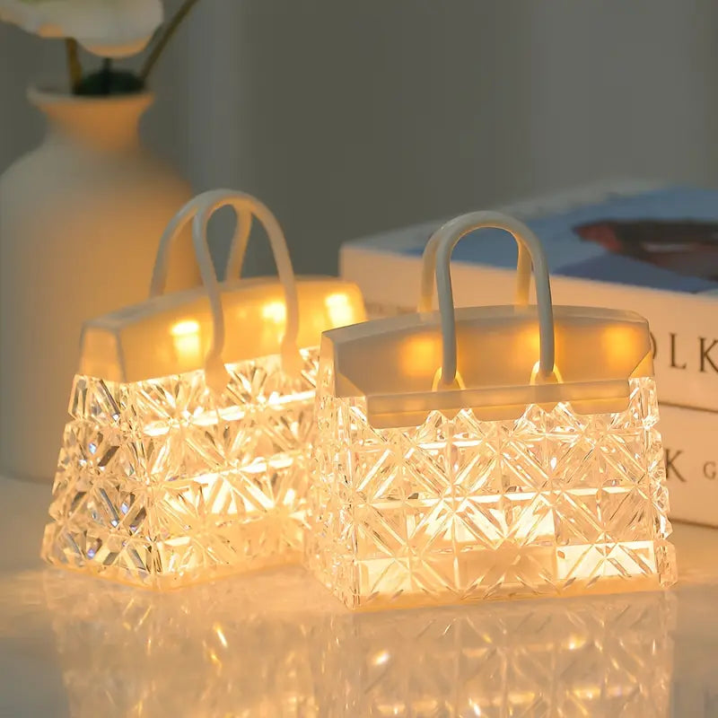 Modern LED Table Lamp with Glass Shade – Soft Ambient Battery Light for Home Décor