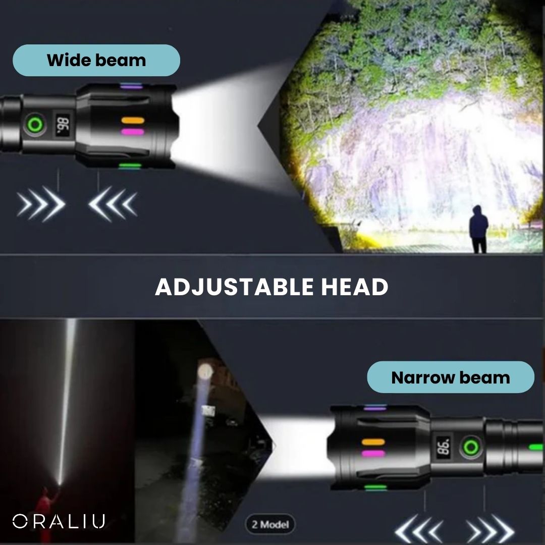 Military-Grade LED Flashlight – Rechargeable – 9000 Lumens