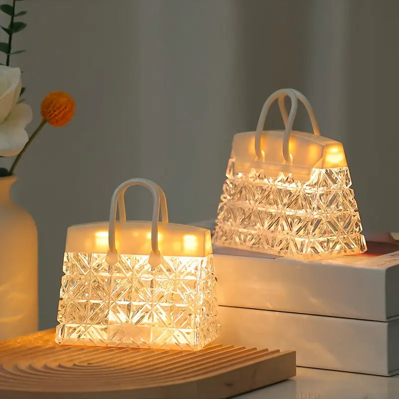 Modern LED Table Lamp with Glass Shade – Soft Ambient Battery Light for Home Décor