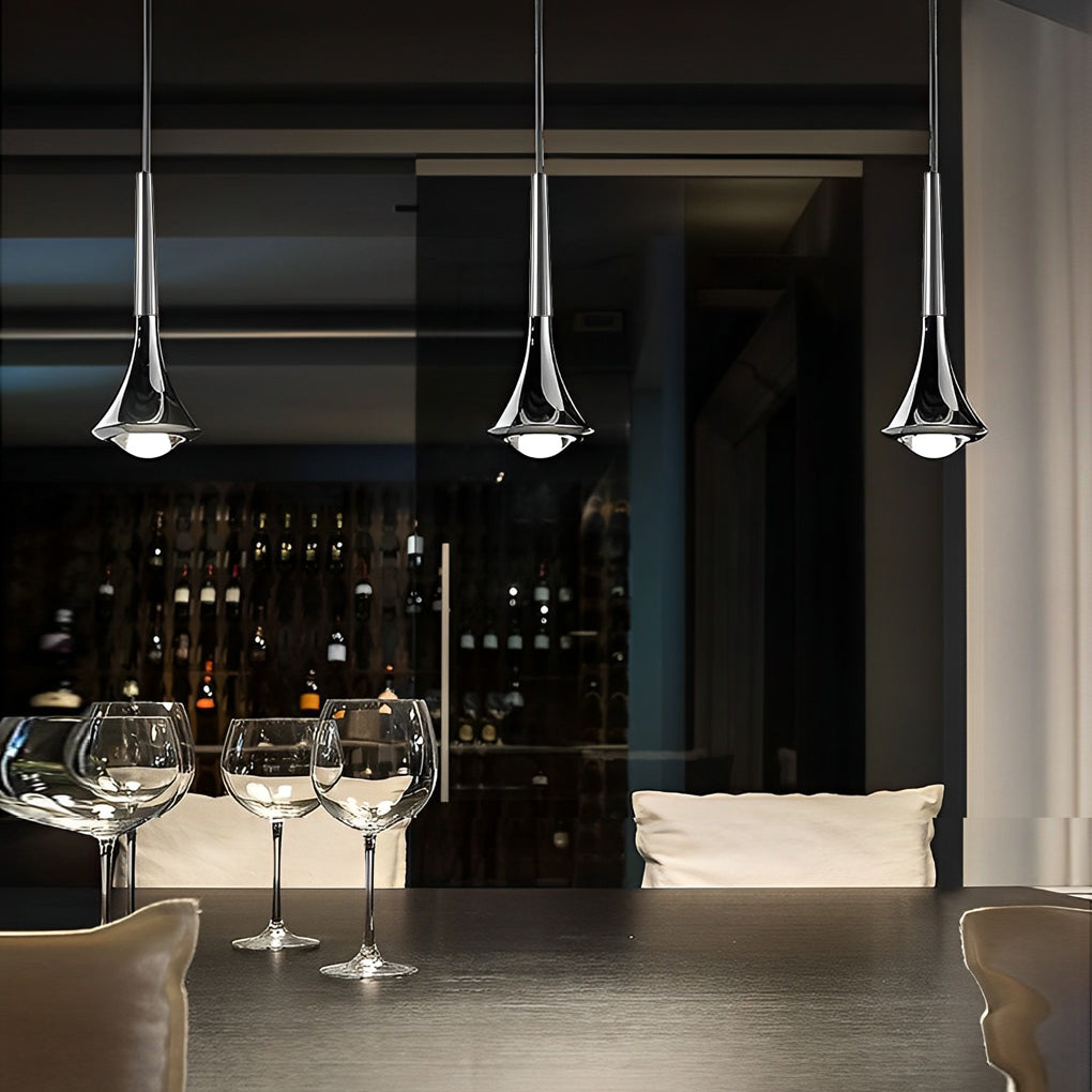 AquaLight – Scandinavian Teardrop Pendant Light | Modern LED Hanging Lamp in Black, Gold or Chrome
