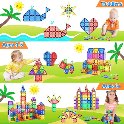 Montessori Magnetic Tiles – 40-Piece STEM Building Set for Kids
