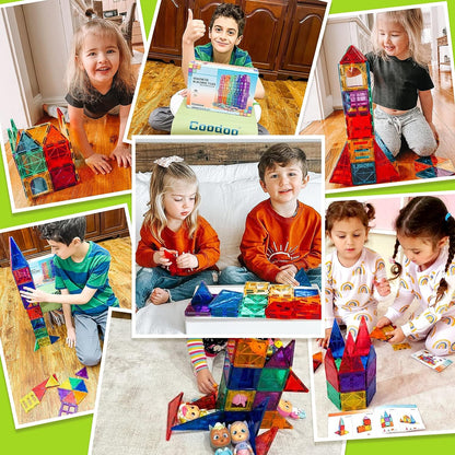 Montessori Magnetic Tiles – 40-Piece STEM Building Set for Kids