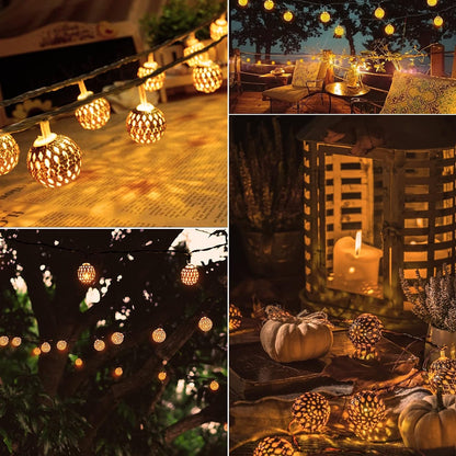 Moriluxe – Moroccan Style Solar String Lights with Warm White Glow & Weatherproof Design