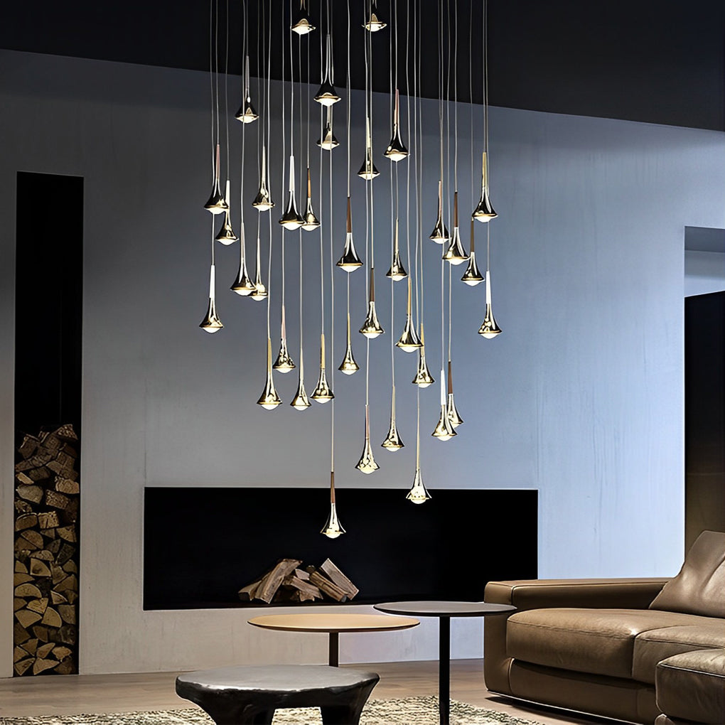 AquaLight – Scandinavian Teardrop Pendant Light | Modern LED Hanging Lamp in Black, Gold or Chrome
