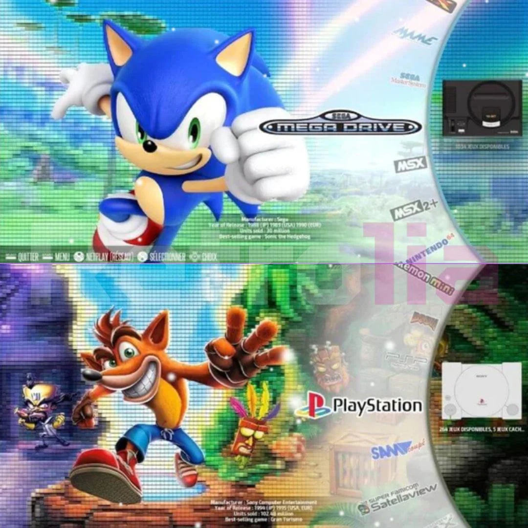 PixelDrive 64GB Retro Game Console with 2 Wireless Controllers – Over 20,000 Classic Games & 4K HDMI Output