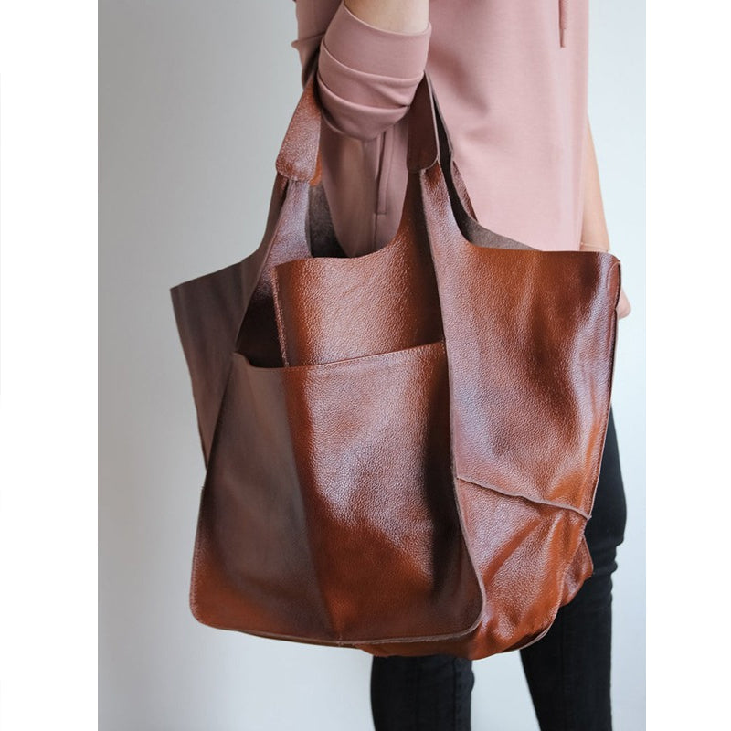 Oversized Leather Weekender Bag | Stylish Travel Handbag with Versatile Carry Options
