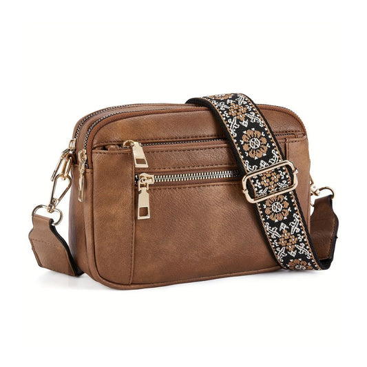 Evelien – Women’s Shoulder Bag with Adjustable Strap and Multi-Zip Compartments