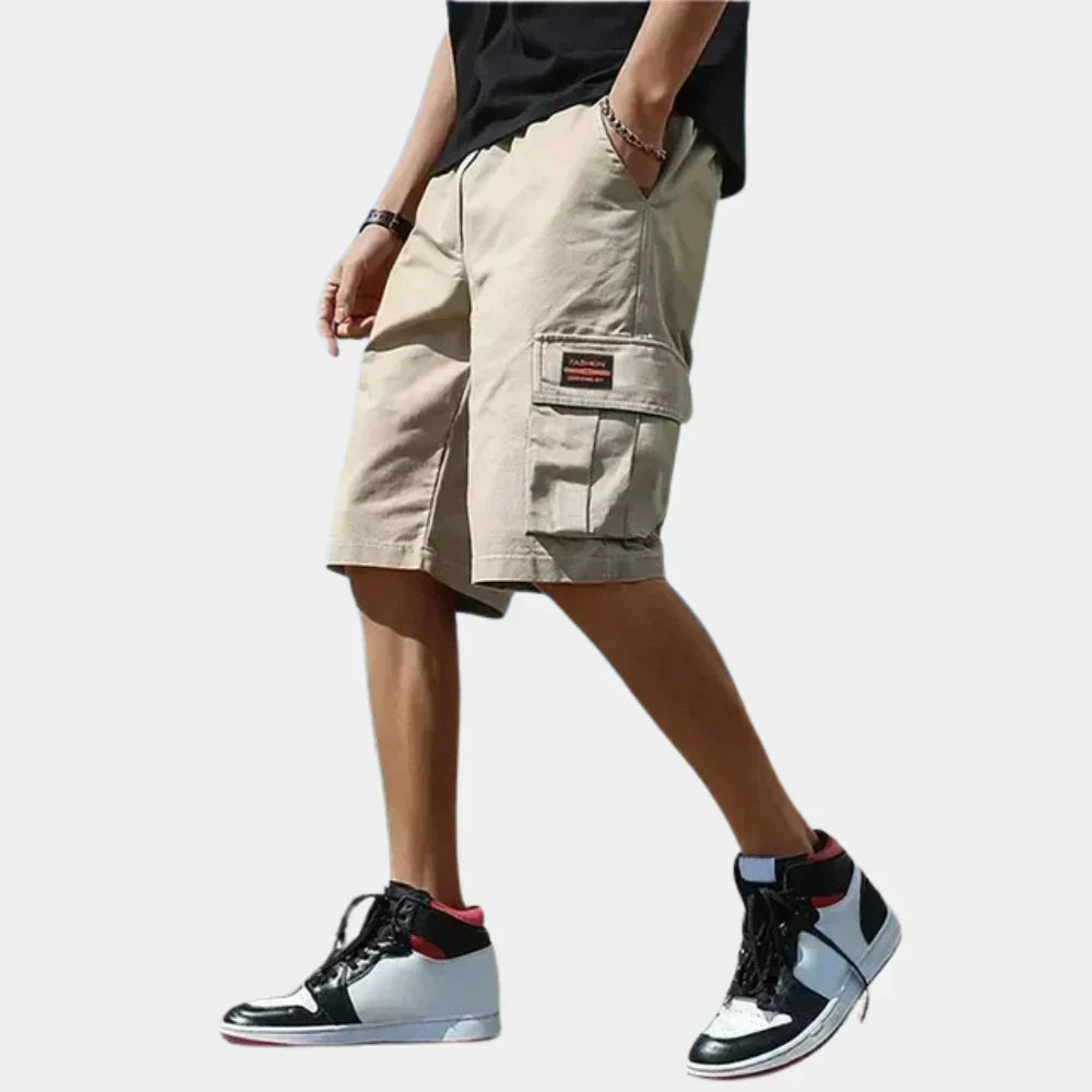 Men’s Cotton Cargo Shorts – Loose Fit with Pockets