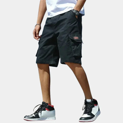 Men’s Cotton Cargo Shorts – Loose Fit with Pockets