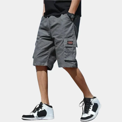 Men’s Cotton Cargo Shorts – Loose Fit with Pockets