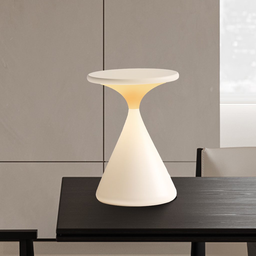 Aeron Hourglass Cordless LED Table Lamp – Rechargeable, Dimmable, Modern Design