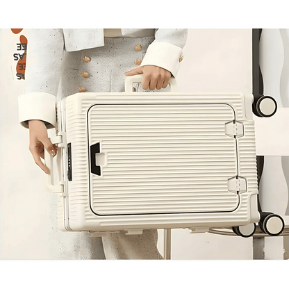 Manhattan Pro – Hard Shell Carry-On Suitcase with Aluminium Frame, Laptop Compartment & USB Ports