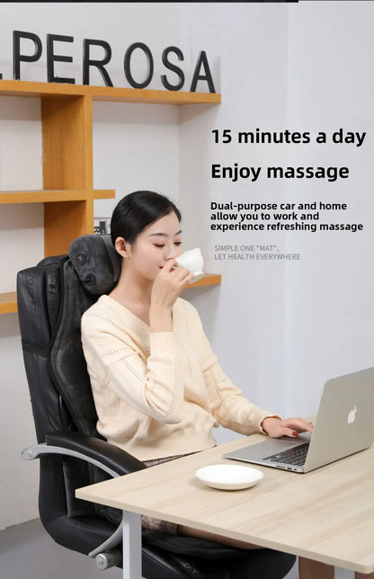 Shiatsu Full Body Back Massager with Heat & Adjustable Seat – Stress & Pain Relief Cushion