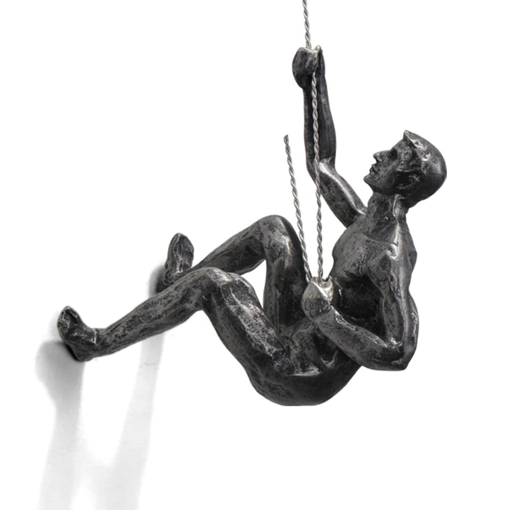 Rock Climbing Wall Sculpture | Unique Decorative Art Piece