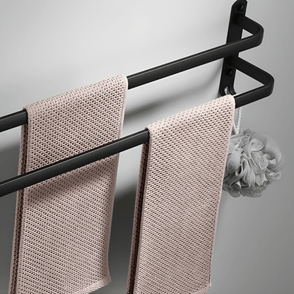 FlexRack Wall-Mounted Bathroom Storage Shelf with Towel Holder – Space-Saving Aluminium Rack