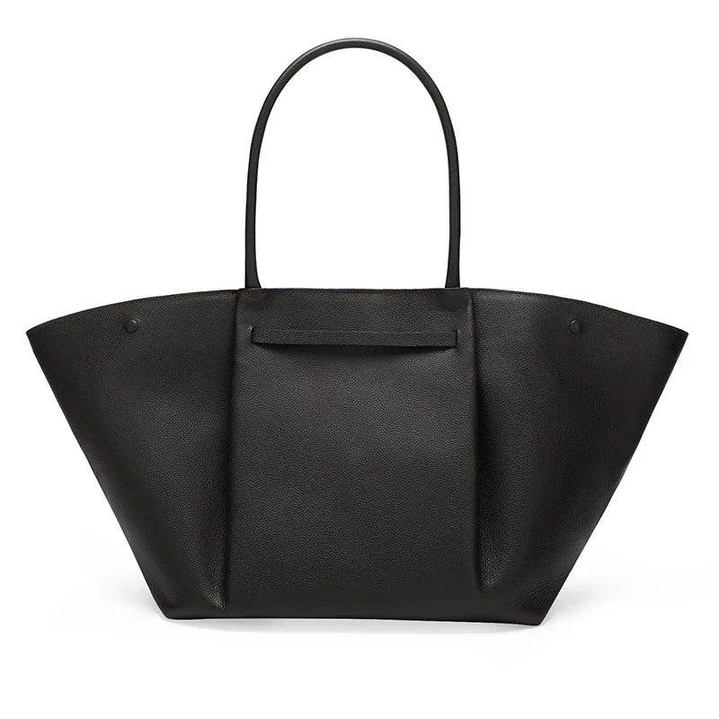 Tassa Luxury Oversized Shoulder Bag with Gold Clasp – Elegant Minimalist Tote for Women