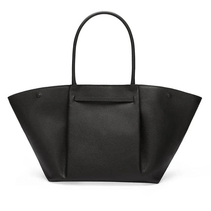 Tassa Luxury Oversized Shoulder Bag with Gold Clasp – Elegant Minimalist Tote for Women