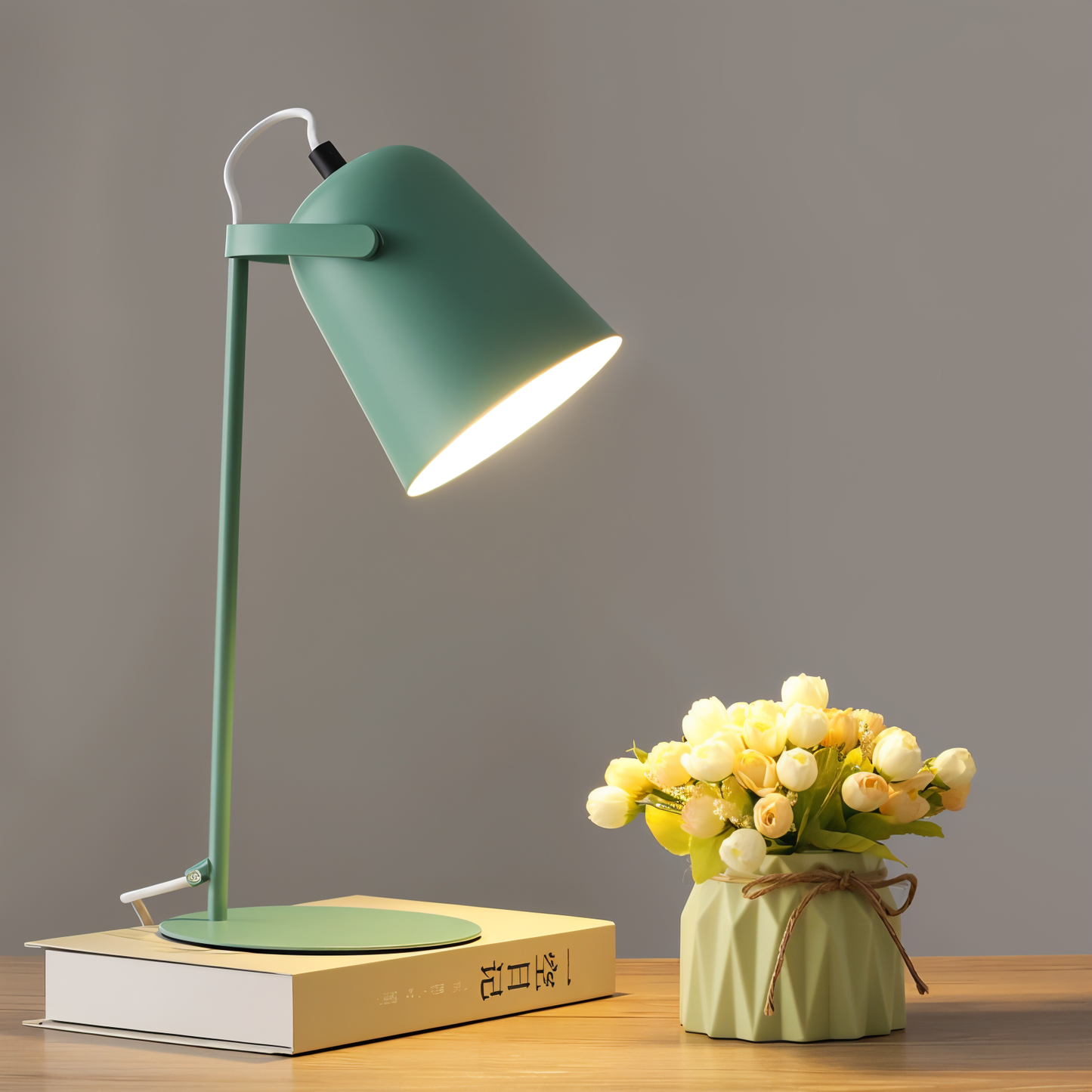 Macaron Desk Lamp – Nordic Yellow Adjustable Table Lamp for Reading & Study
