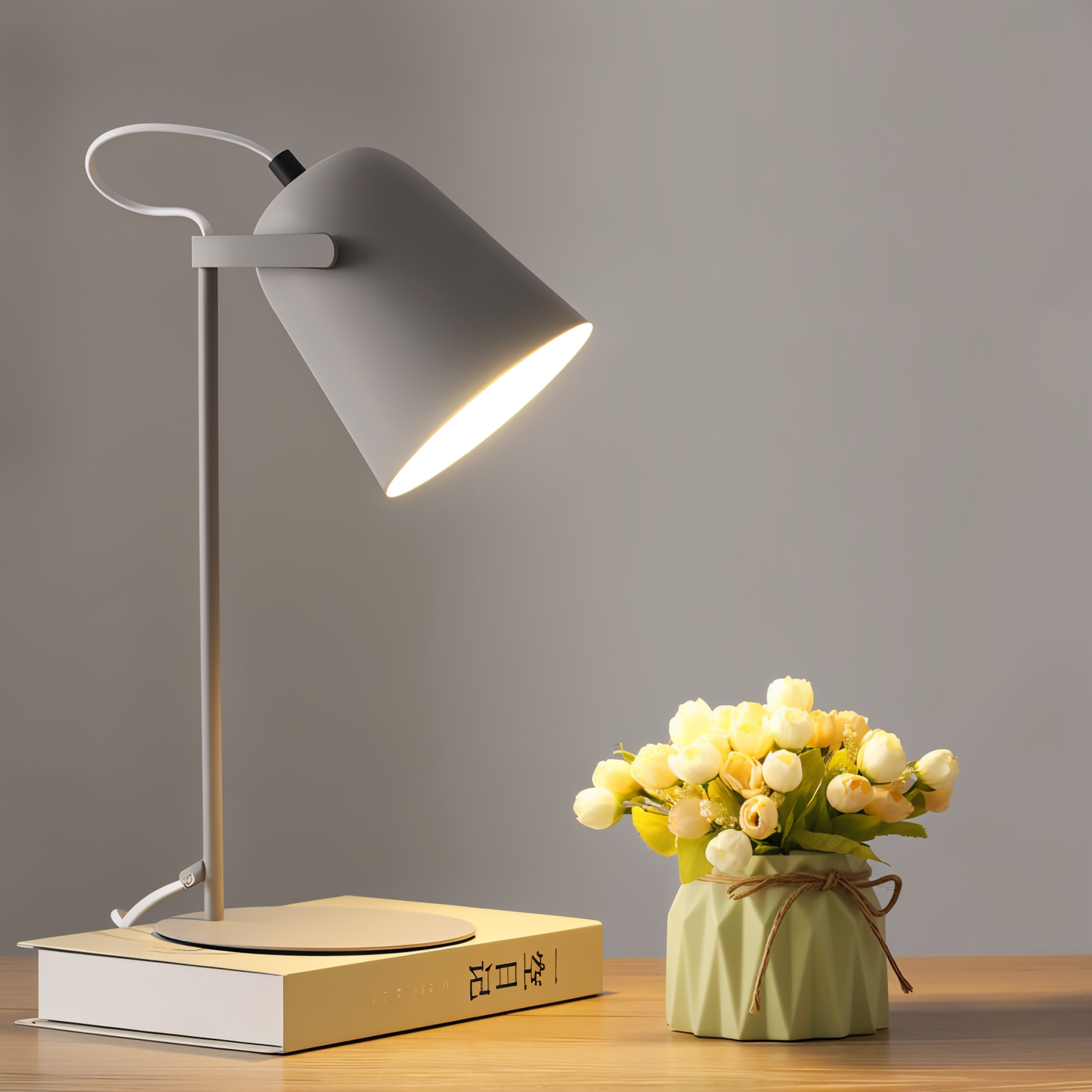 Macaron Desk Lamp – Nordic Yellow Adjustable Table Lamp for Reading & Study