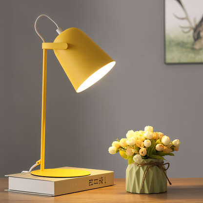 Macaron Desk Lamp – Nordic Yellow Adjustable Table Lamp for Reading & Study