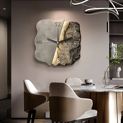 Modern 3D Wall Clock – Large 30cm Designer Sandstone Clock with Silent Quartz Movement