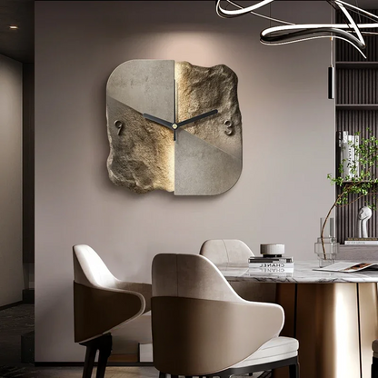 Modern 3D Wall Clock – Large 30cm Designer Sandstone Clock with Silent Quartz Movement