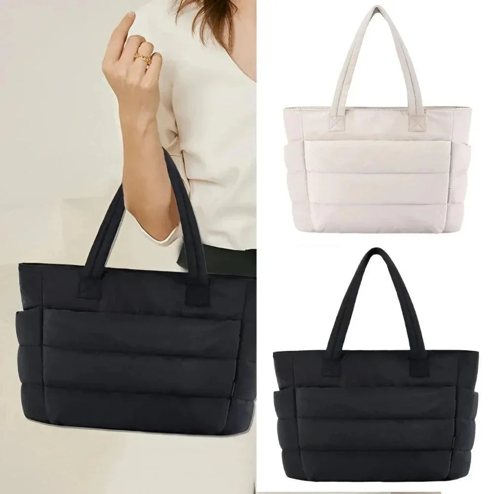 Cloud Puffer Tote Bag – Lightweight Quilted Shoulder Bag for Women