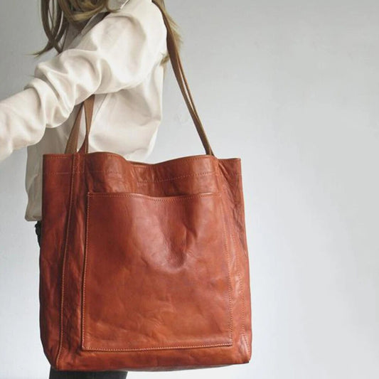 Elegant Women's Leather Handbag – Timeless Style for Work & Casual Wear