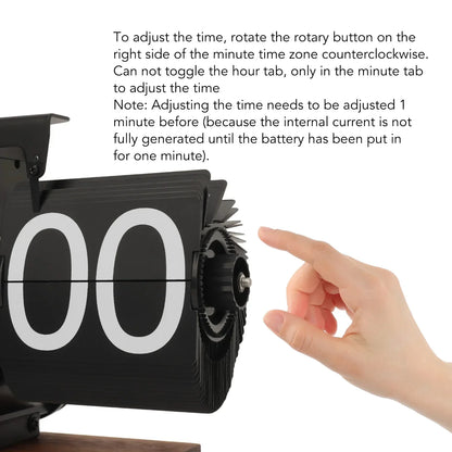 Silvara – Vintage Flip Down Clock in Walnut Wood | Retro Mechanical Design