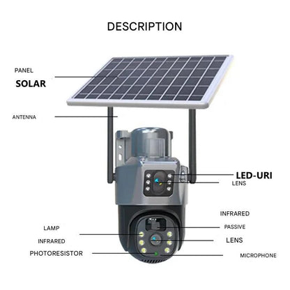 DualGuard Solar 4K – Wireless Security Camera with Solar Panel & 360° App Control