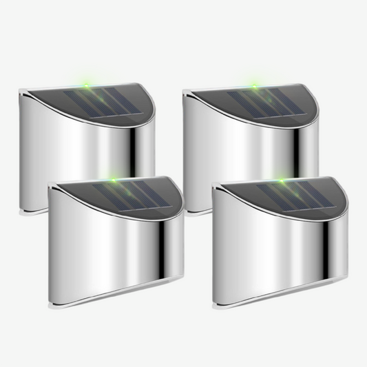 Stainless Steel Solar LED Outdoor Wall Light – Weatherproof Automatic Garden Lighting