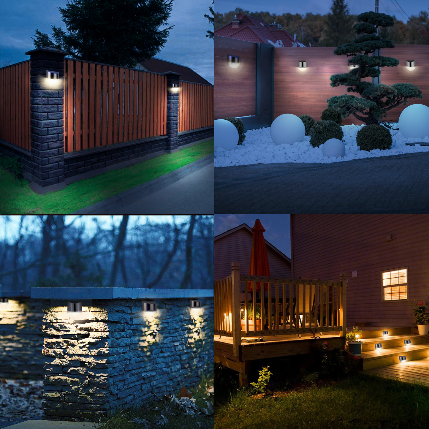 Stainless Steel Solar LED Outdoor Wall Light – Weatherproof Automatic Garden Lighting