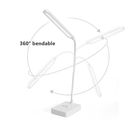 LumoFlex Adjustable Desk Lamp – Rechargeable or Plug-In with Flexible Neck & Dimmable Light