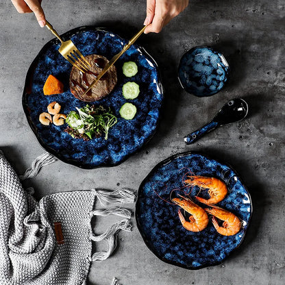 Blue Nebula 10-Piece Dinnerware Set – Elegant & Celestial Dining