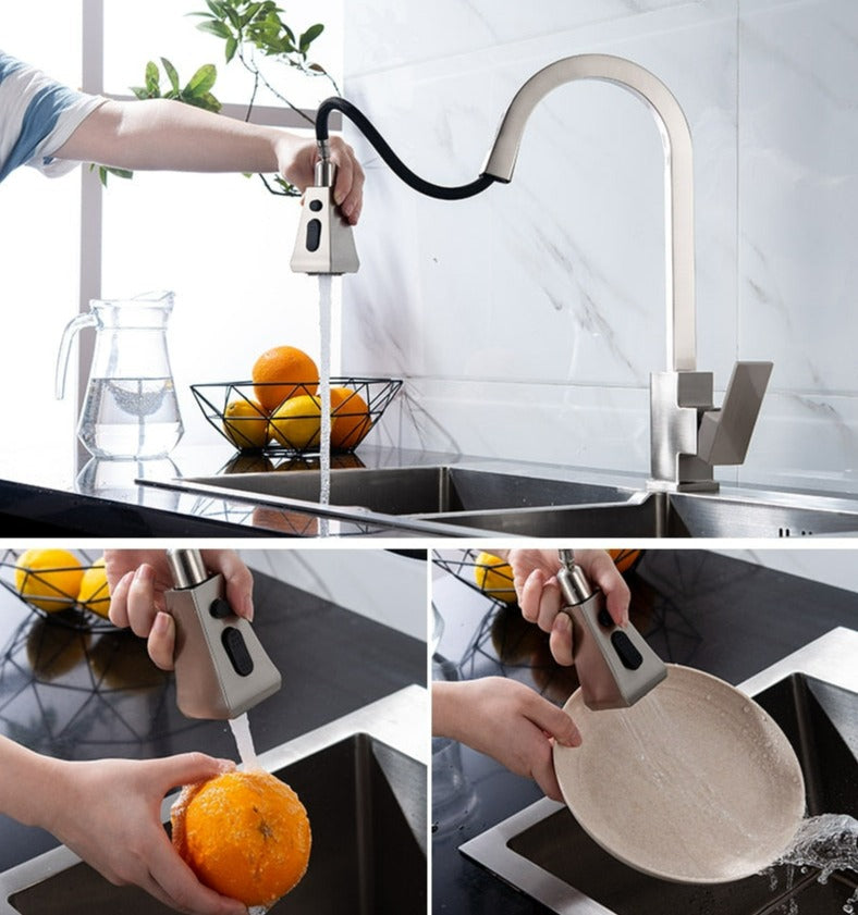 Modern Pull-Out Kitchen Tap – Stylish & Flexible Stainless Steel Mixer Faucet