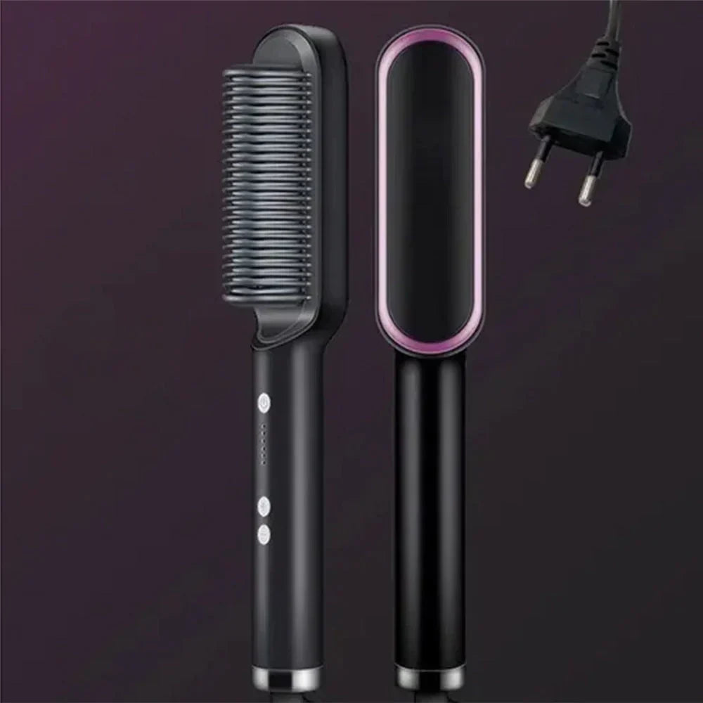Ceramic Hair Straightening Brush – Fast, Safe & Frizz-Free Styling for All Hair Types