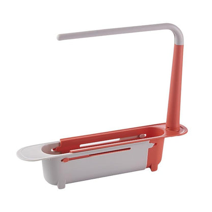 Sink Side Kitchen Organiser with Fast Drainage – Compact Dish Accessory Storage Rack
