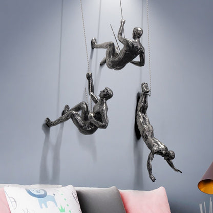 Rock Climbing Wall Sculpture | Unique Decorative Art Piece