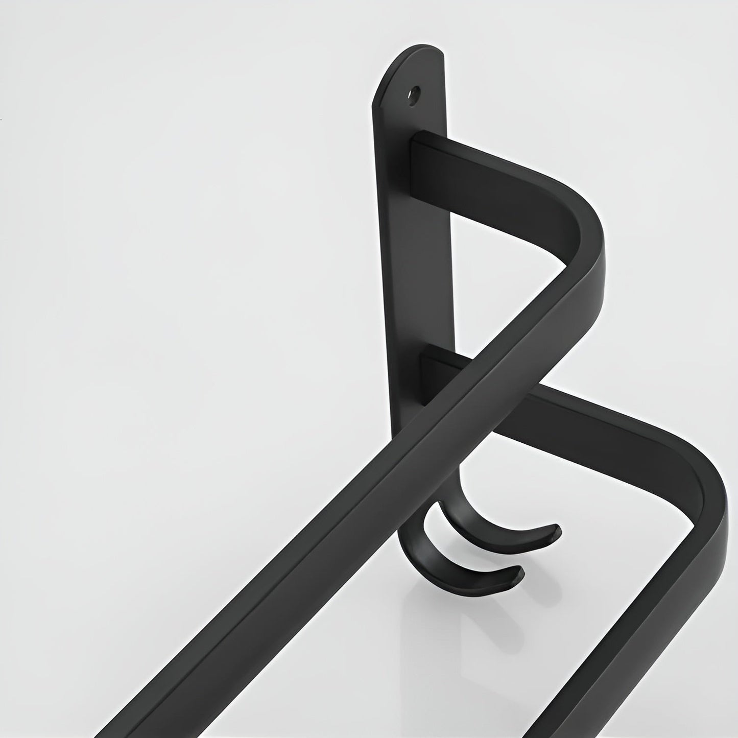 HangEase 3-Layer Towel Holder – Black Wall-Mounted Aluminium Rack Without Drilling