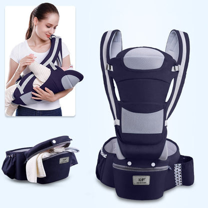 3-in-1 Ergonomic Baby Carrier with Storage Pouch – Soft Cotton Newborn to Toddler Carrier