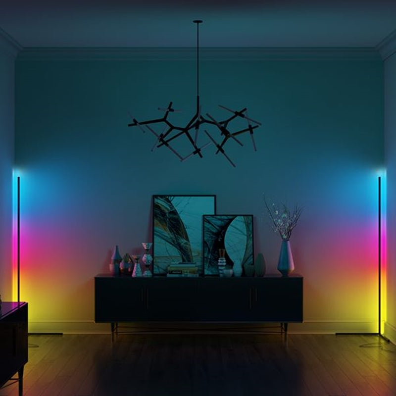 Modern Corner LED Floor Lamp – Space-Saving Minimalist Design with Soft Ambient Lighting