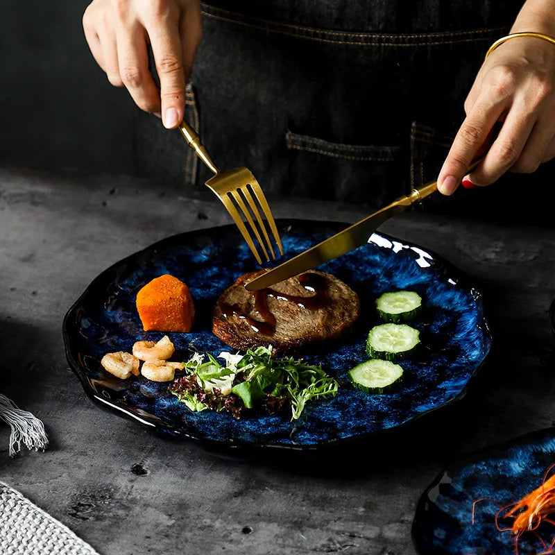 Blue Nebula 10-Piece Dinnerware Set – Elegant & Celestial Dining