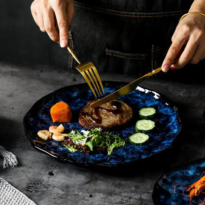 Blue Nebula 10-Piece Dinnerware Set – Elegant & Celestial Dining