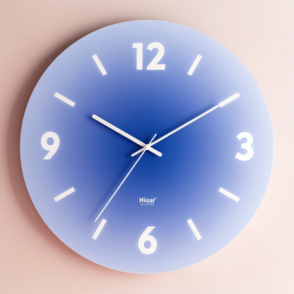 Sunset Glass Wall Clock – Vibrant Silent Non-Ticking Round Clock for Home Decor