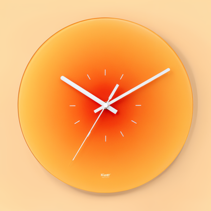 Sunset Glass Wall Clock – Vibrant Silent Non-Ticking Round Clock for Home Decor