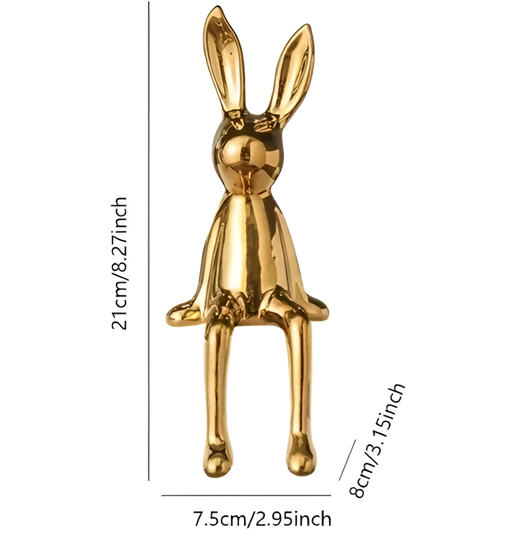 ConyGleam Ceramic Easter Bunny – Luxury Long-Eared Rabbit Figurine | Elegant Easter Home Decor